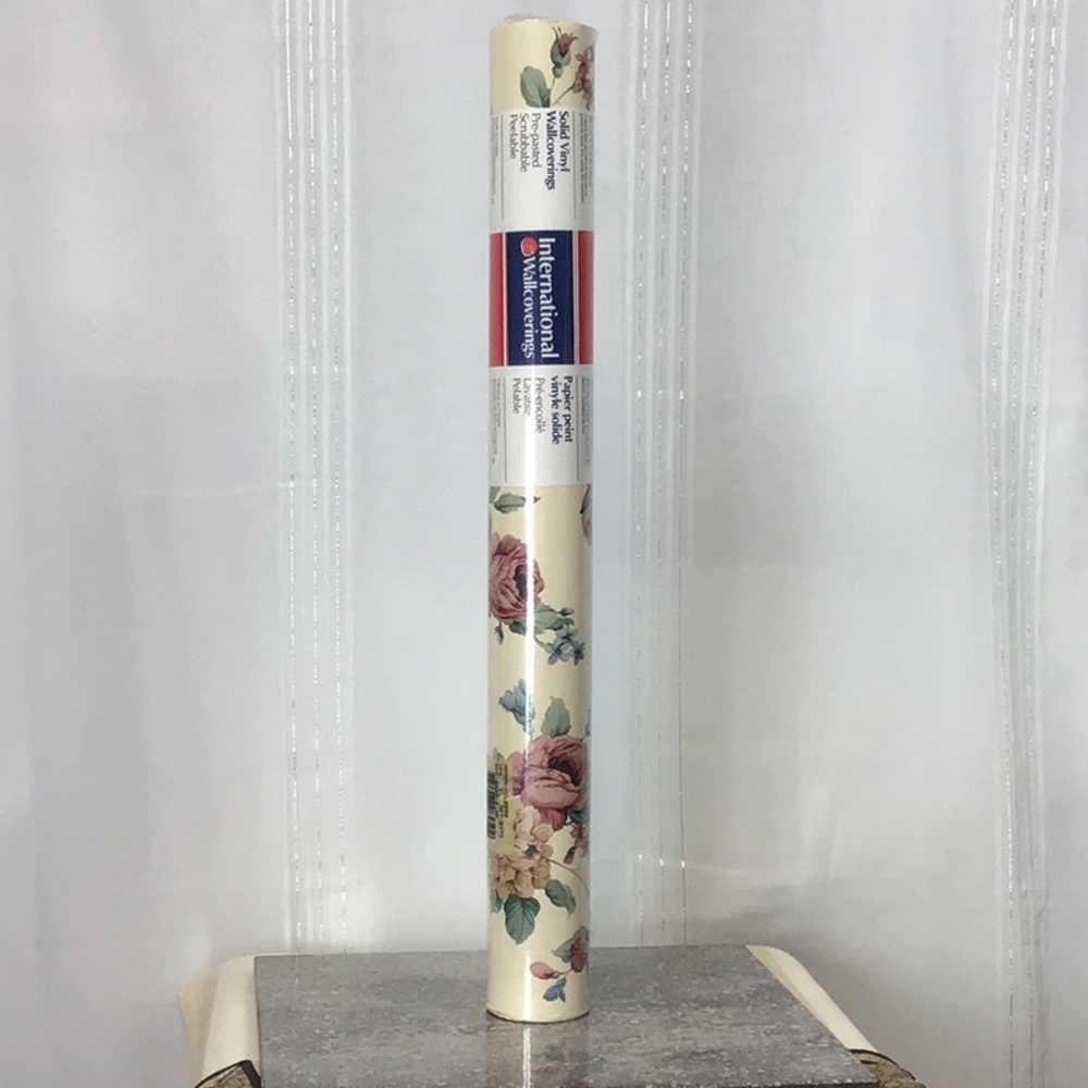 Rose Cream Pre-Pasted Vinyl Wallpaper 2 of 3